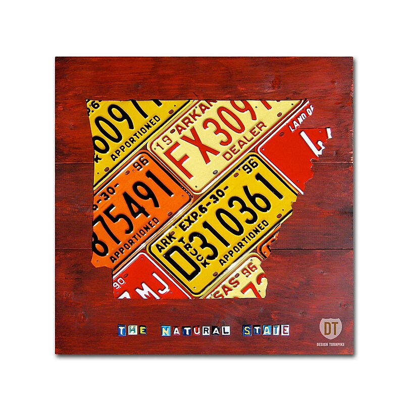 Trademark Fine Art ''Arkansas Map'' by Design Turnpike 35" x 35" Canvas Art (ALI1242-C3535GG) image 1
