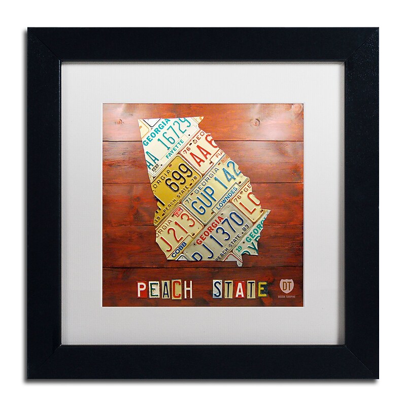 Trademark Fine Art ''Georgia Map'' by Design Turnpike 11" x 11" White Matted Black Frame (ALI1243-B1111MF) image 1