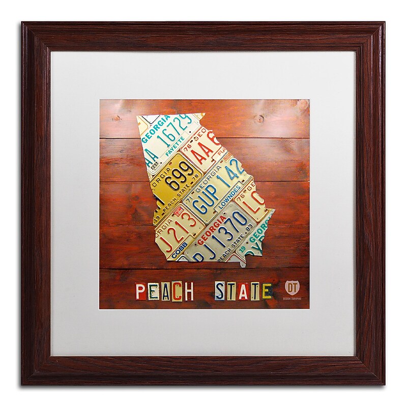 Trademark Fine Art ''Georgia Map'' by Design Turnpike 16" x 16" White Matted Wood Frame (ALI1243-W1616MF) image 1