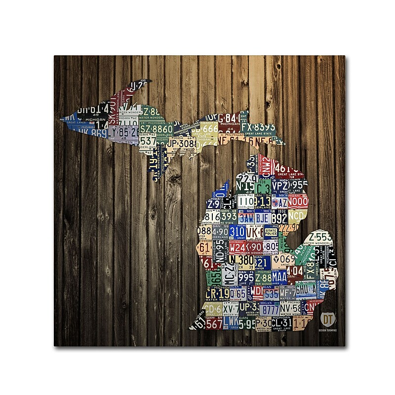Trademark Fine Art ''Michigan Counties License Plate'' by Design Turnpike 35" x 35" Canvas Art (ALI1246-C3535GG) image 1