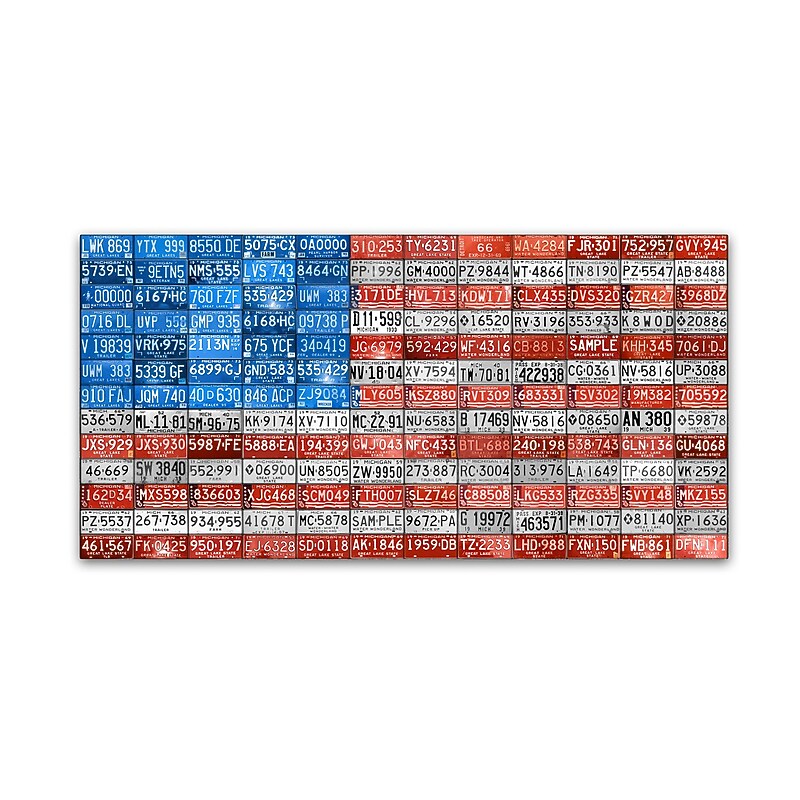 Trademark Fine Art ''Michigan Flag'' by Design Turnpike 24" x 47" Canvas Art (ALI1247-C2447GG) image 1