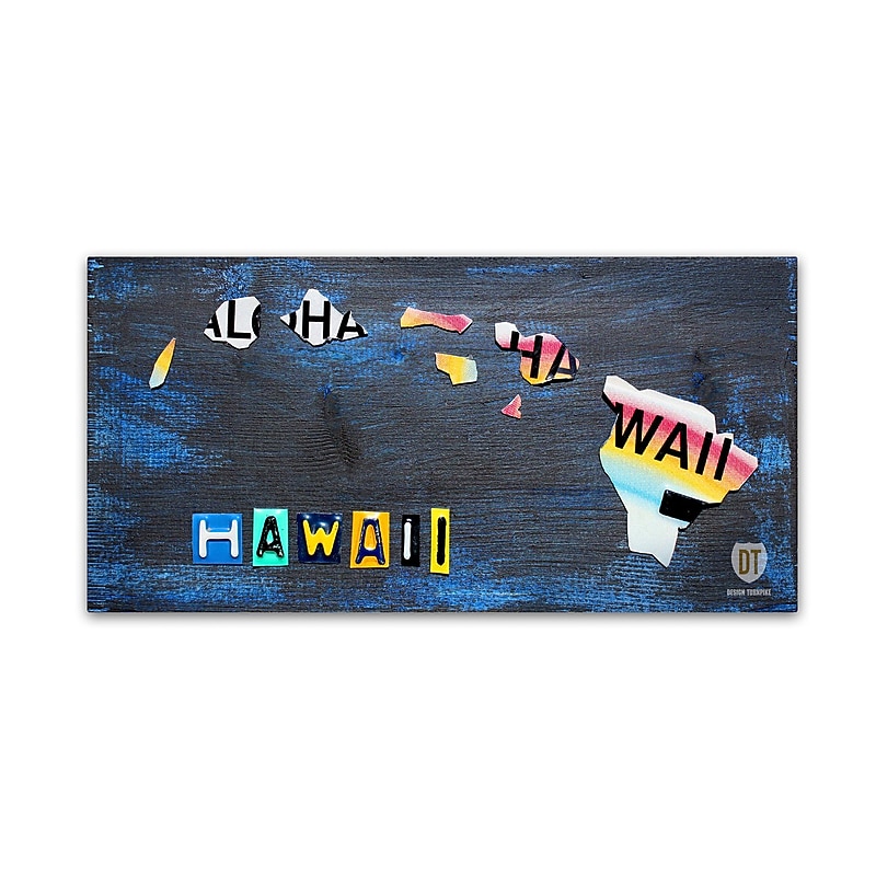 Trademark Fine Art ''Hawaii State Map'' by Design Turnpike 16" x 32" Canvas Art (ALI1249-C1632GG) image 1
