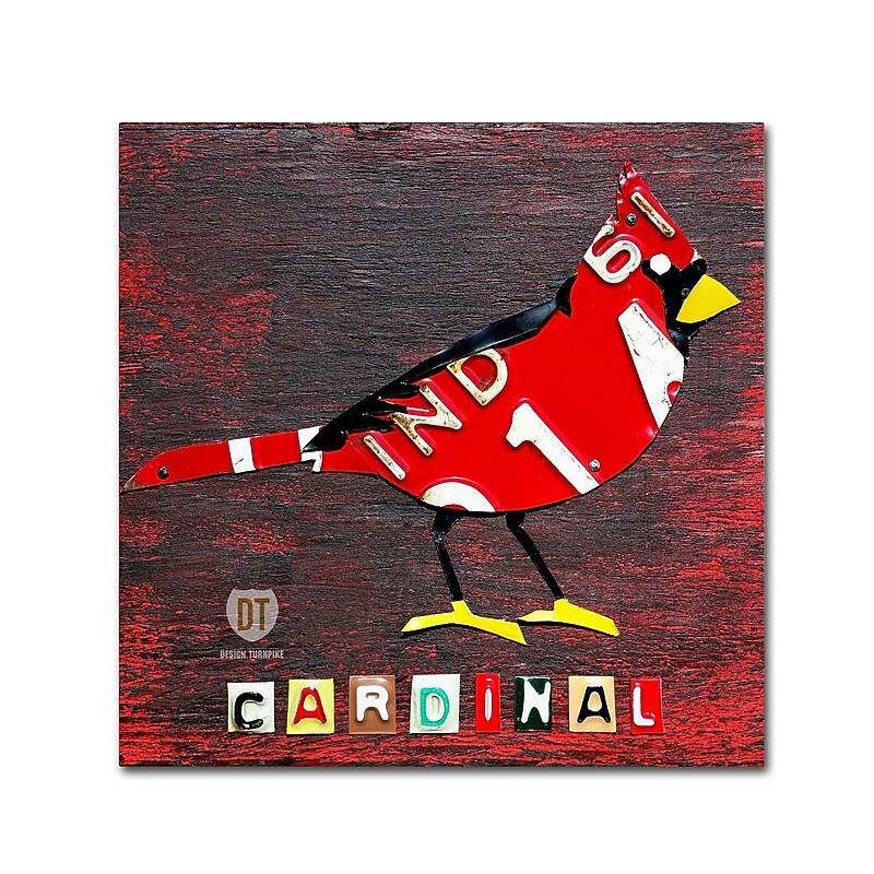 Trademark Fine Art ''Indiana Cardinal'' by Design Turnpike 14" x 14" Canvas Art (ALI1250-C1414GG) image 1