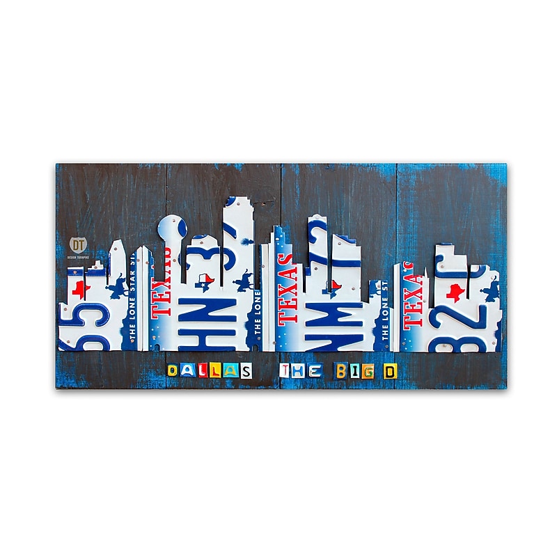 Trademark Fine Art ''Dallas Skyline'' by Design Turnpike 10" x 19" Canvas Art (ALI1256-C1019GG) image 1