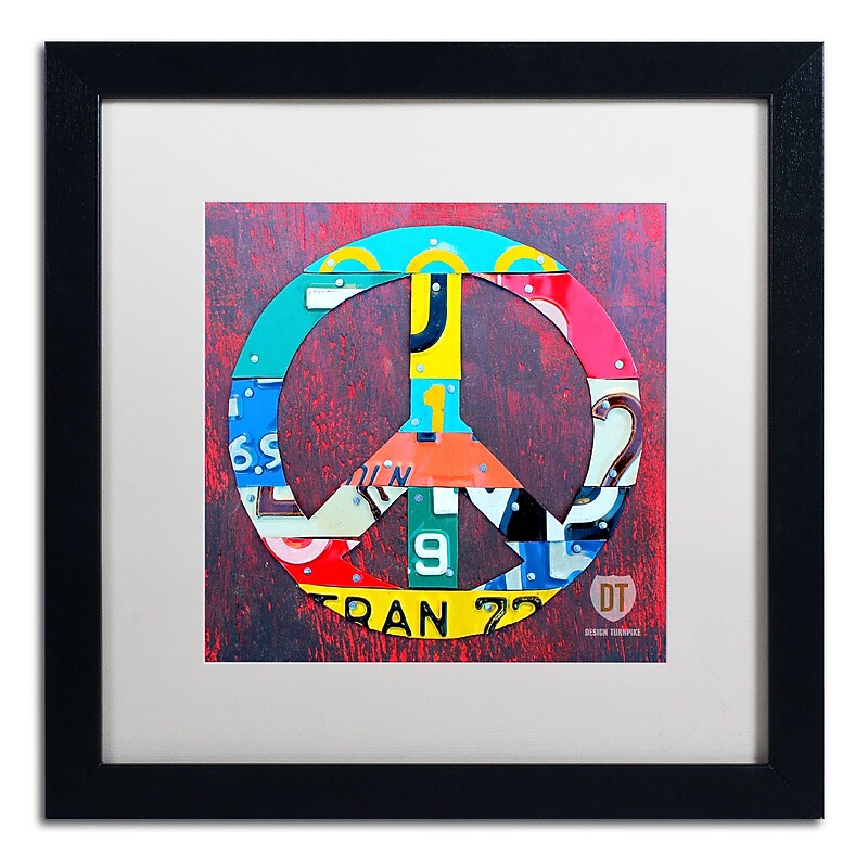 Trademark Fine Art ''Peace'' by Design Turnpike 16" x 16" White Matted Black Frame (ALI1260-B1616MF) image 1