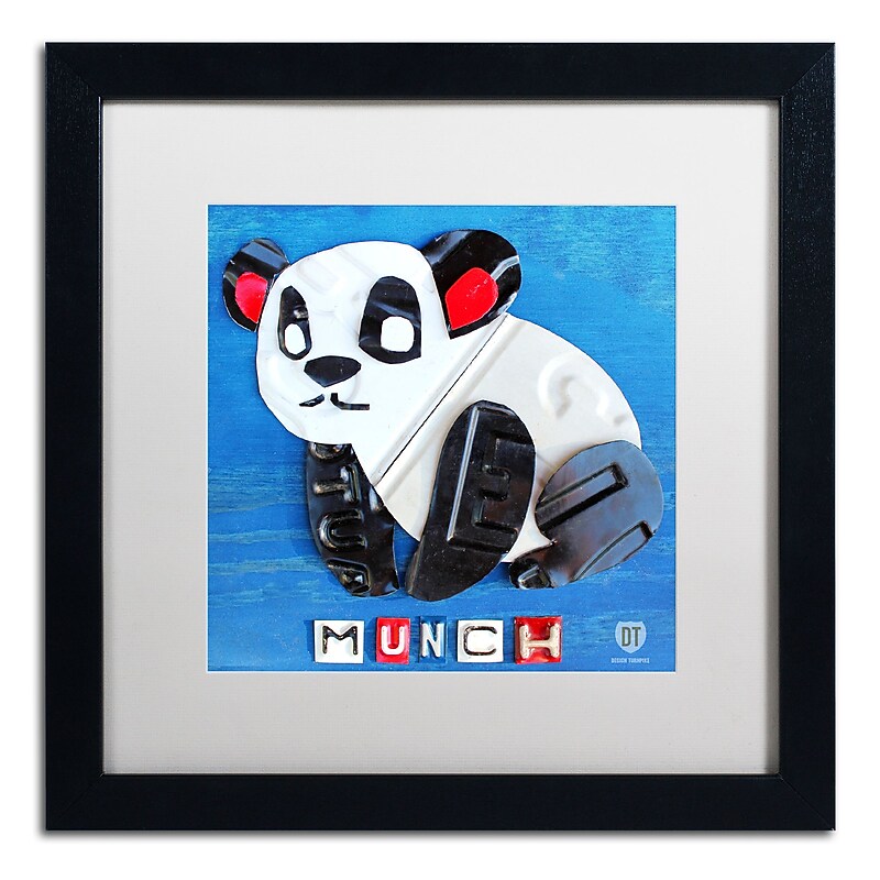 Trademark Fine Art ''Munch the Panda'' by Design Turnpike 16" x 16" White Matted Black Frame (ALI1262-B1616MF) image 1