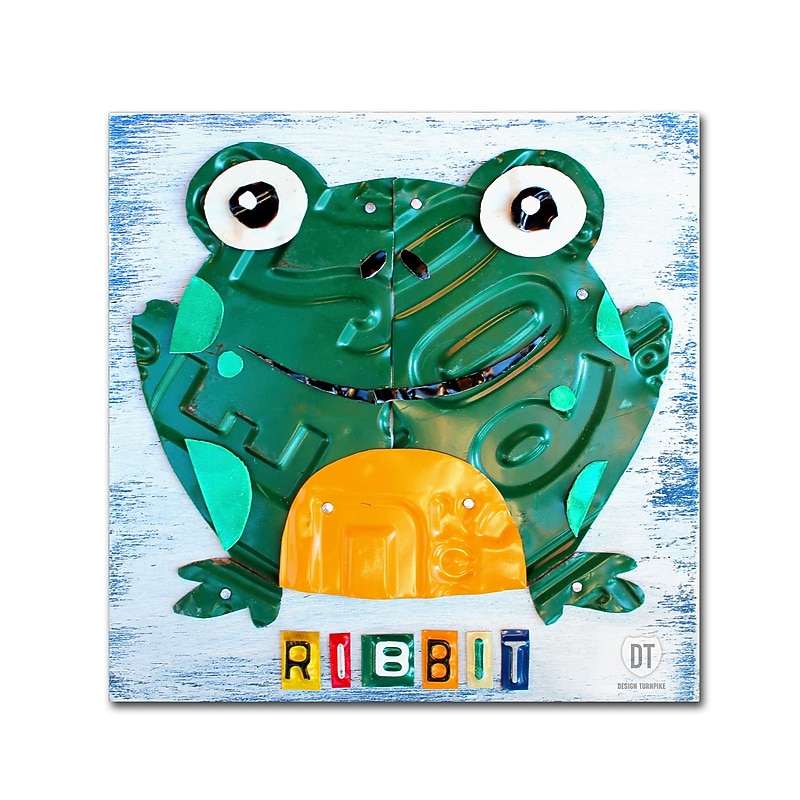 Trademark Fine Art ''Ribbit the Frog'' by Design Turnpike 14" x 14" Canvas Art (ALI1265-C1414GG) image 1