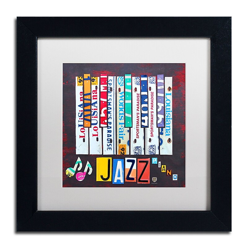 Trademark Fine Art ''Jazz Piano'' by Design Turnpike 11" x 11" White Matted Black Frame (ALI1268-B1111MF) image 1