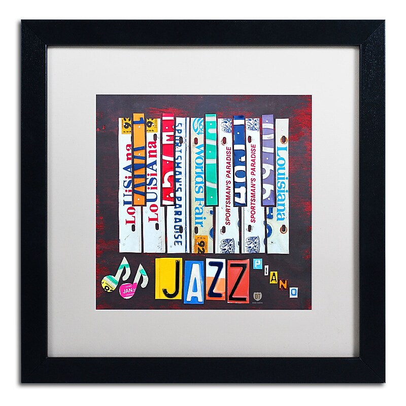 Trademark Fine Art ''Jazz Piano'' by Design Turnpike 16" x 16" White Matted Black Frame (ALI1268-B1616MF) image 1