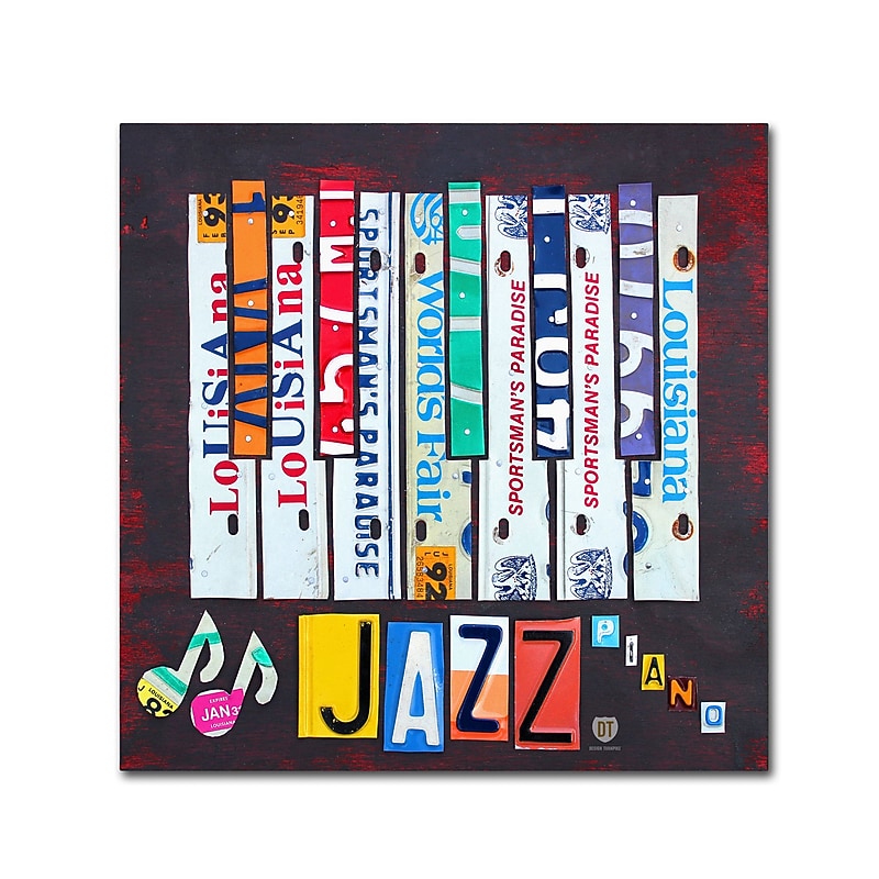 Trademark Fine Art ''Jazz Piano'' by Design Turnpike 18" x 18" Canvas Art (ALI1268-C1818GG) image 1