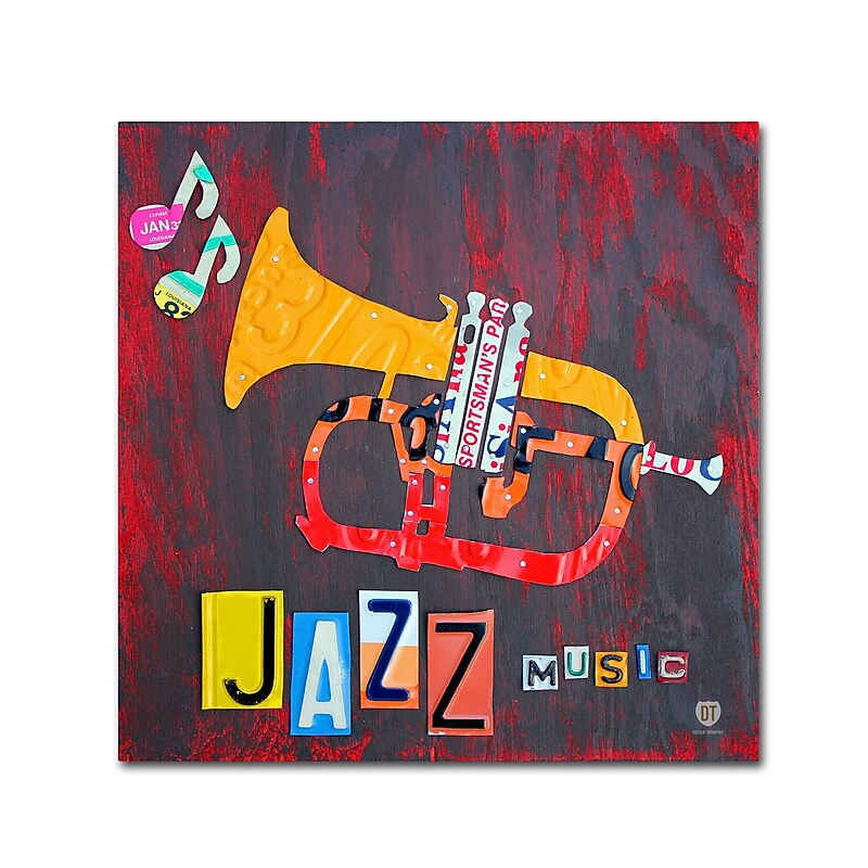 Trademark Fine Art ''Jazz Trumpet'' by Design Turnpike 18" x 18" Canvas Art (ALI1269-C1818GG) image 1