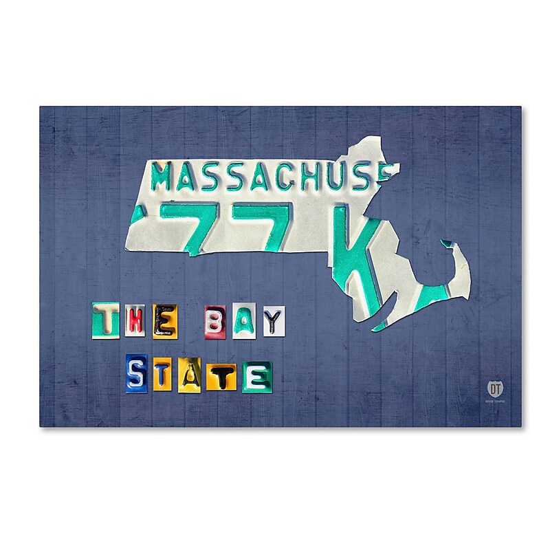Trademark Fine Art ''Massachusetts License Plate'' by Design Turnpike 16" x 24" Canvas Art (ALI1273-C1624GG) image 1