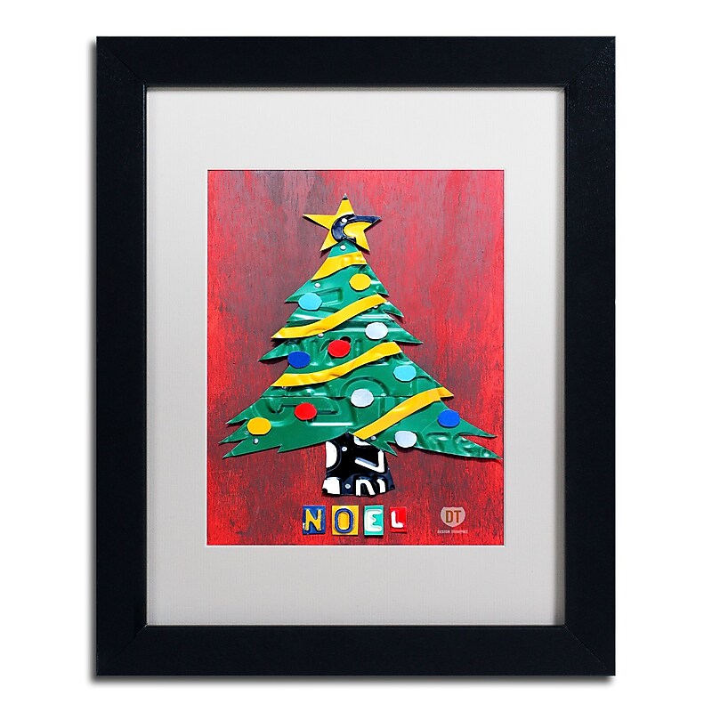 Trademark Fine Art ''Noel Christmas Tree'' by Design Turnpike 11" x 14" White Matted Black Frame (ALI1274-B1114MF) image 1