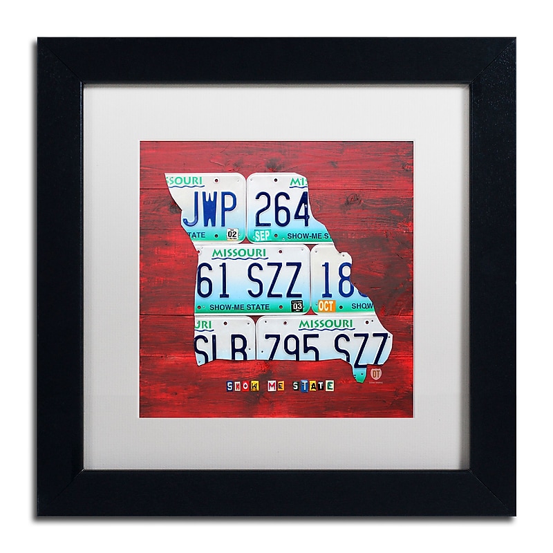 Trademark Fine Art ''Missouri'' by Design Turnpike 11" x 11" White Matted Black Frame (ALI1276-B1111MF) image 1