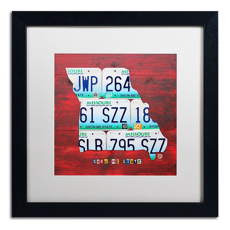 Trademark Fine Art ''Missouri'' by Design Turnpike 16" x 16" White Matted Black Frame (ALI1276-B1616MF) image 1