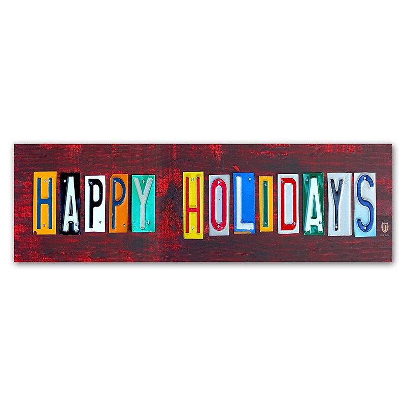 Trademark Fine Art ''Happy Holidays'' by Design Turnpike 6" x 19" Canvas Art (ALI1278-C619GG) image 1