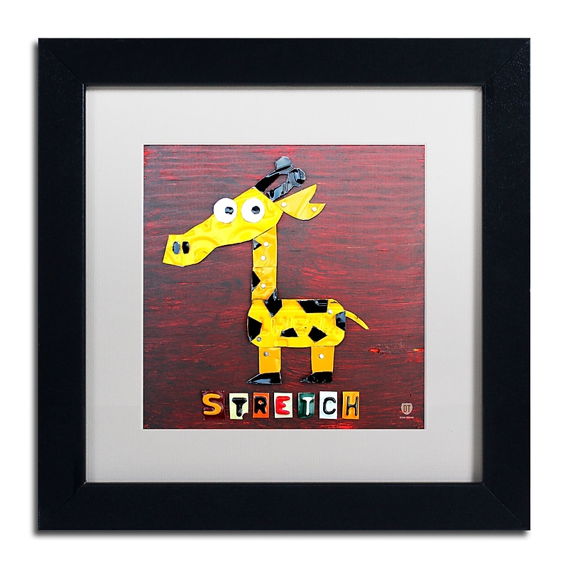 Trademark Fine Art ''Grunt The Hippo'' by Design Turnpike 11" x 11" White Matted Black Frame (ALI1280-B1111MF) image 1