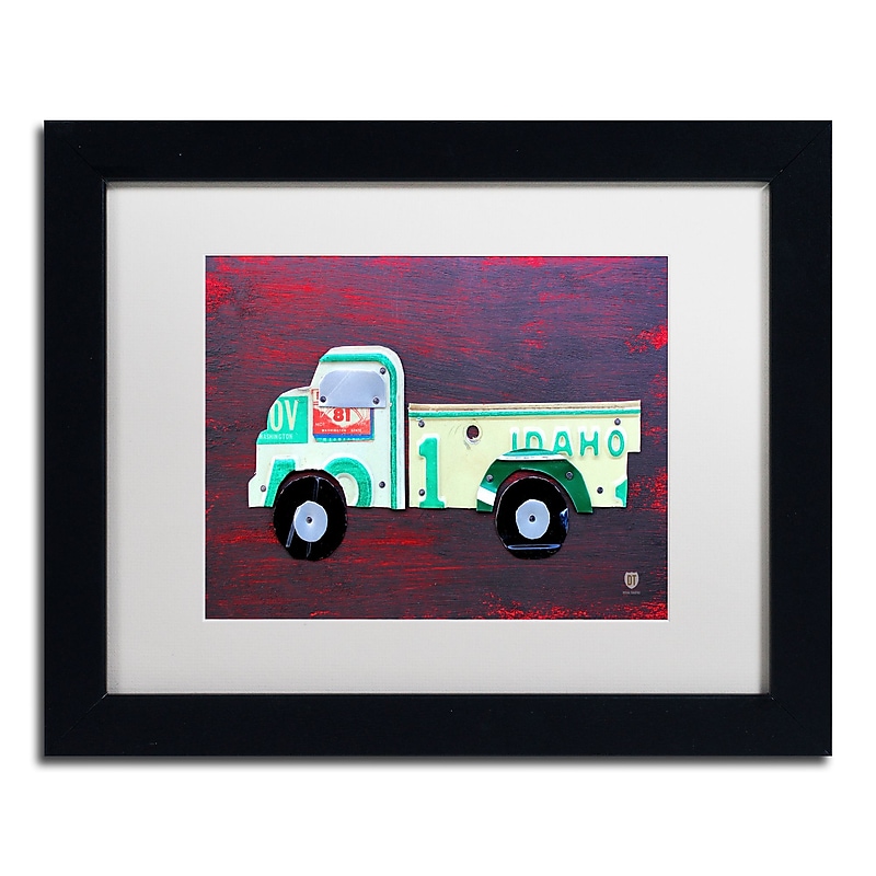 Trademark Fine Art ''Pickup Truck'' by Design Turnpike 11" x 14" White Matted Black Frame (ALI1286-B1114MF) image 1