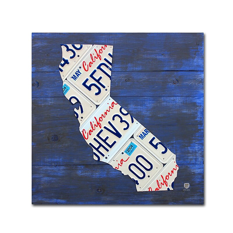 Trademark Fine Art ''California License Plate Map'' by Design Turnpike 18" x 18" Canvas Art (ALI1290-C1818GG) image 1