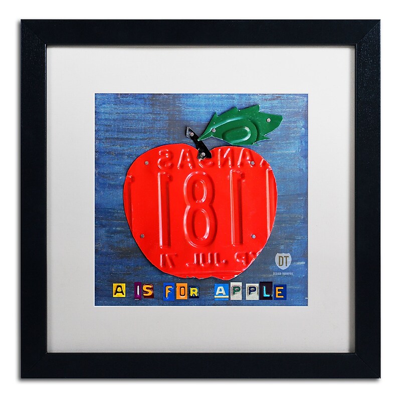 Trademark Fine Art ''Apple'' by Design Turnpike 16" x 16" White Matted Black Frame (ALI1297-B1616MF) image 1