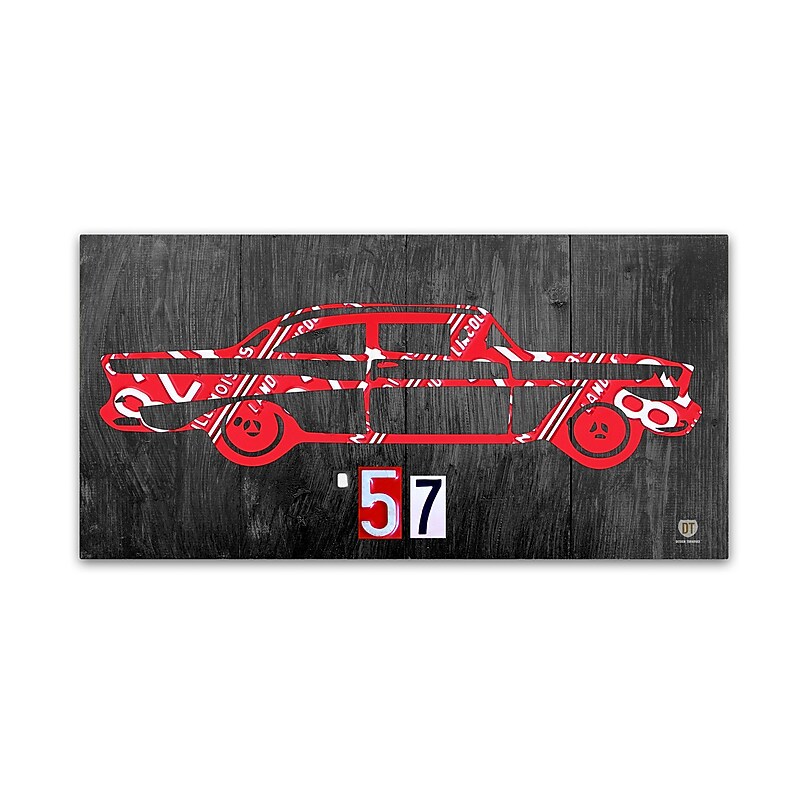 Trademark Fine Art ''57 Chevy License Plate Art'' by Design Turnpike 24" x 47" Canvas Art (ALI1299-C2447GG) image 1