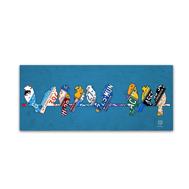 Trademark Fine Art ''Birds on a Wire'' by Design Turnpike 8" x 19" Canvas Art (ALI1301-C819GG) image 1