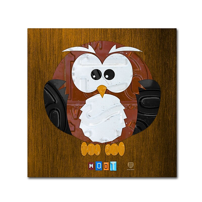 Trademark Fine Art ''Hoot The Owl'' by Design Turnpike 24" x 24" Canvas Art (ALI1302-C2424GG) image 1