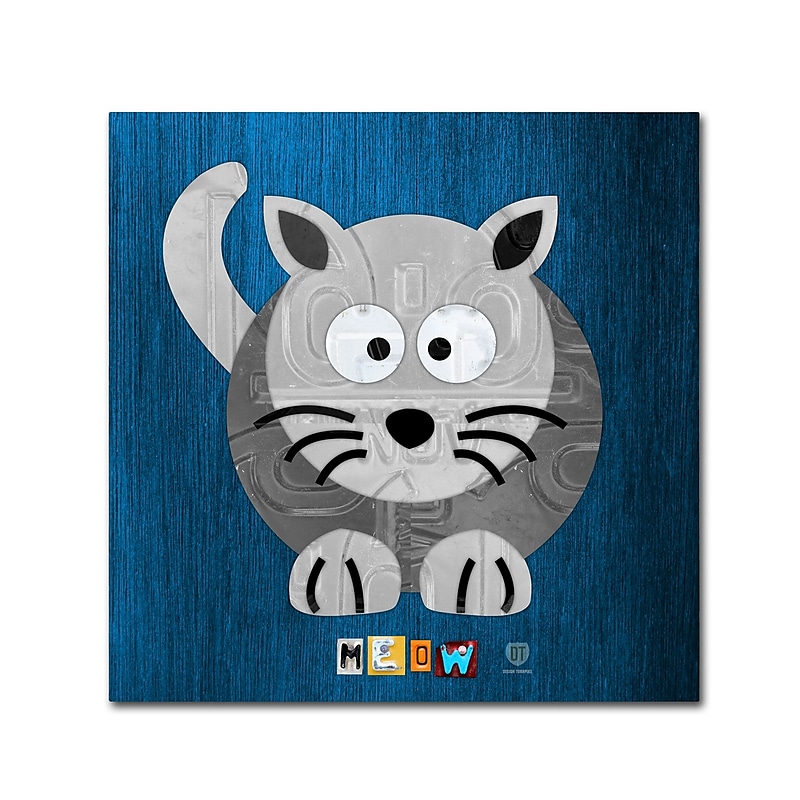 Trademark Fine Art ''Meow The Cat'' by Design Turnpike 24" x 24" Canvas Art (ALI1303-C2424GG) image 1