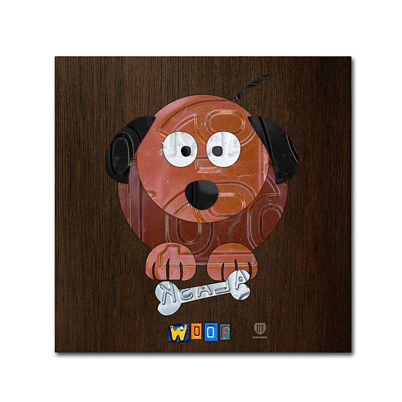 Trademark Fine Art ''Woof The Dog'' by Design Turnpike 24" x 24" Canvas Art (ALI1305-C2424GG) image 1