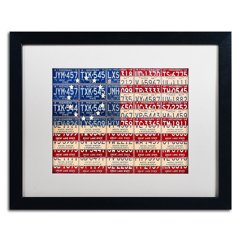 Trademark Fine Art ''Betsy Ross Flag'' by Design Turnpike 16" x 20" White Matted Black Frame (ALI1313-B1620MF) image 1
