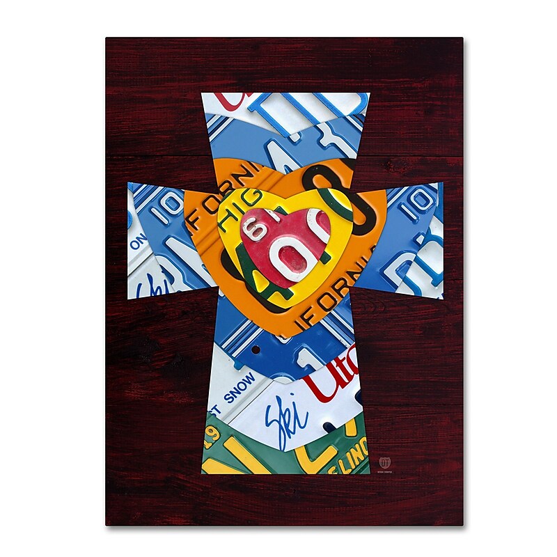 Trademark Fine Art ''Heart Cross'' by Design Turnpike 14" x 19" Canvas Art (ALI1316-C1419GG) image 1
