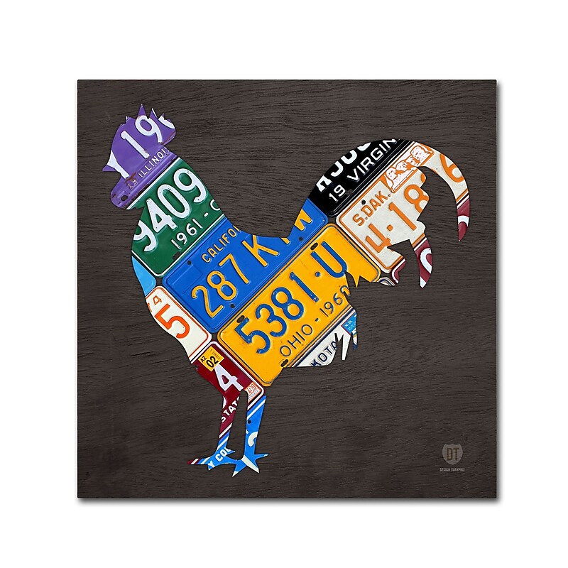 Trademark Fine Art ''Rooster'' by Design Turnpike 35" x 35" Canvas Art (ALI1318-C3535GG) image 1