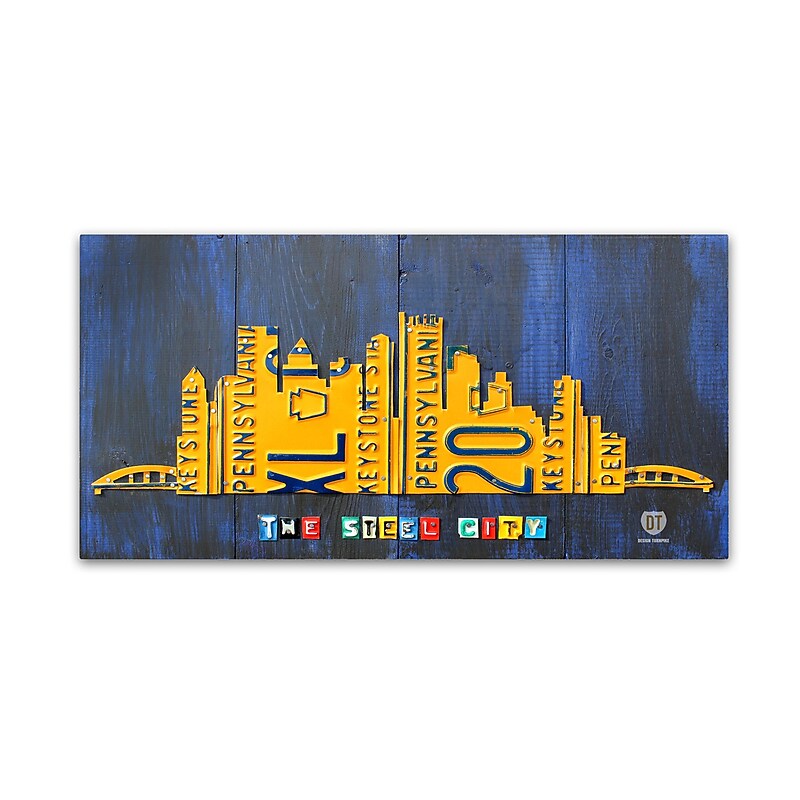 Trademark Fine Art ''Pittsburgh Skyline'' by Design Turnpike 16" x 32" Canvas Art (ALI1322-C1632GG) image 1