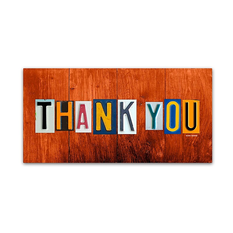 Trademark Fine Art ''Thank You'' by Design Turnpike 12" x 24" Canvas Art (ALI1326-C1224GG) image 1