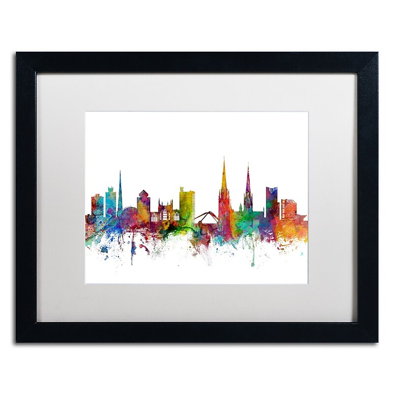 Trademark Fine Art ''Coventry England Skyline'' by Michael Tompsett 16" x 20" White Matted Black Frame (MT0541-B1620MF) image 1