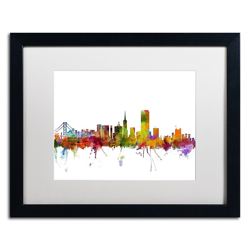 Trademark Fine Art ''San Francisco City Skyline'' by Michael Tompsett 16" x 20" Black Frame (MT0547-B1620MF) image 1