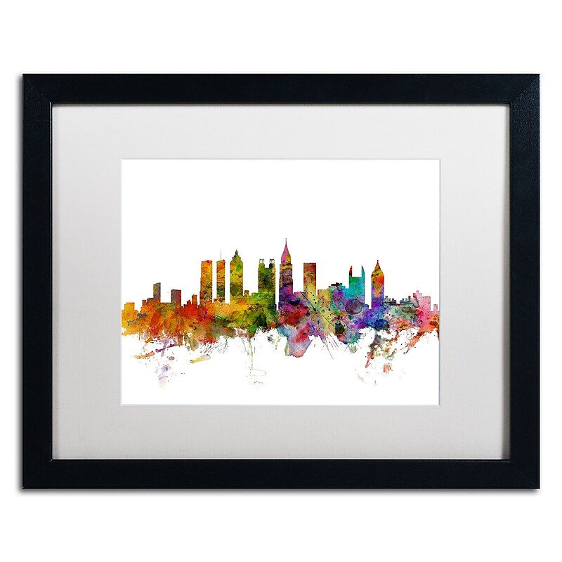 Trademark Fine Art ''Atlanta Georgia Skyline'' by Michael Tompsett 16" x 20" White Matted Black Frame (MT0566-B1620MF) image 1