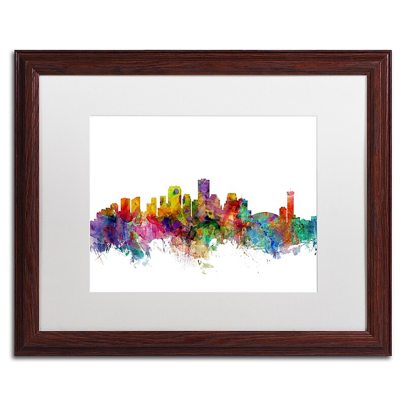 Trademark Fine Art ''New Orleans Louisiana Skyline'' by Michael Tompsett 16" x 20" White Matted Wood Frame (MT0571-W1620MF) image 1