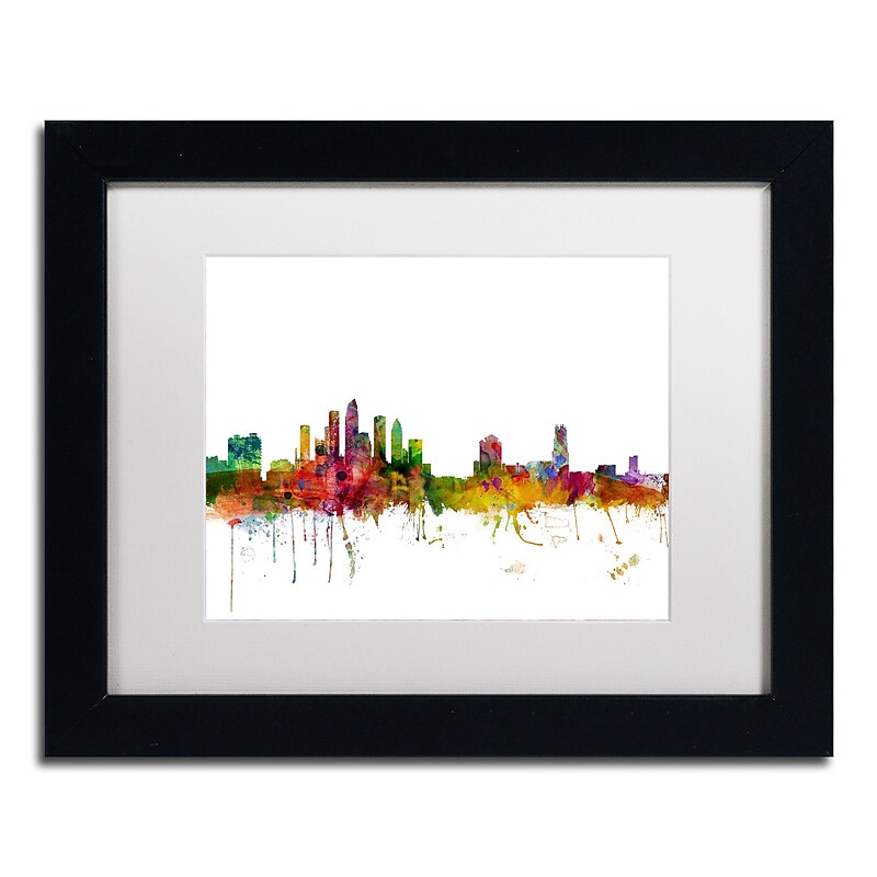 Trademark Fine Art ''Tampa Florida Skyline'' by Michael Tompsett 11" x 14" White Matted Black Frame (MT0584-B1114MF) image 1