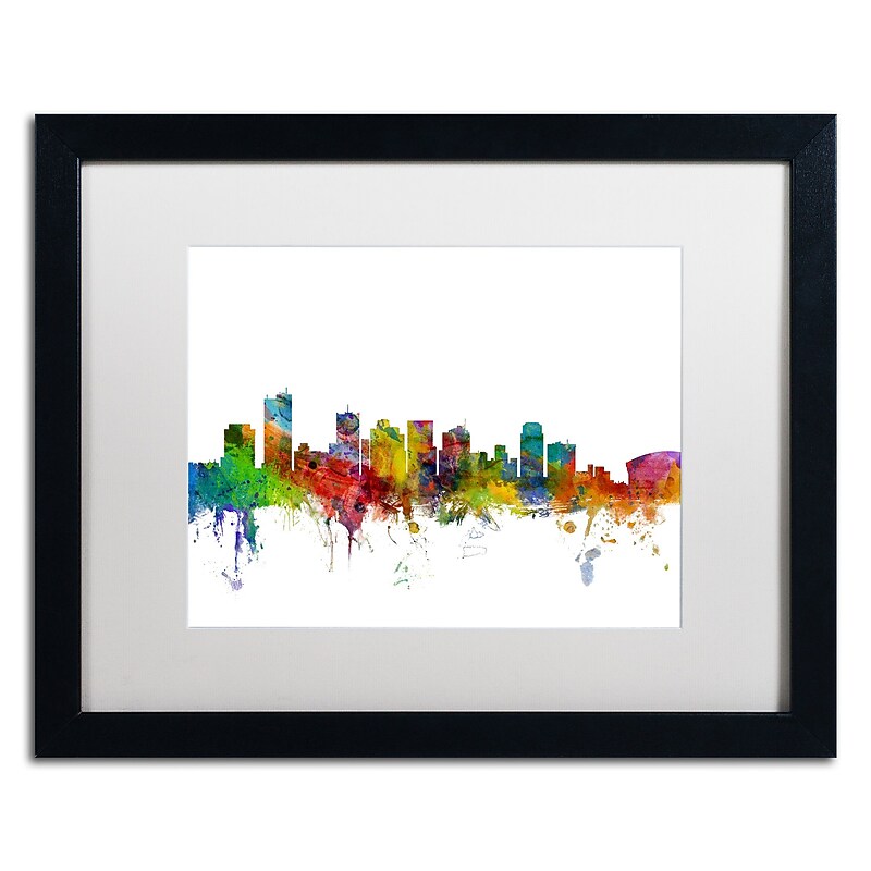 Trademark Fine Art ''Phoenix Arizona Skyline'' by Michael Tompsett 16" x 20" White Matted Black Frame (MT0587-B1620MF) image 1