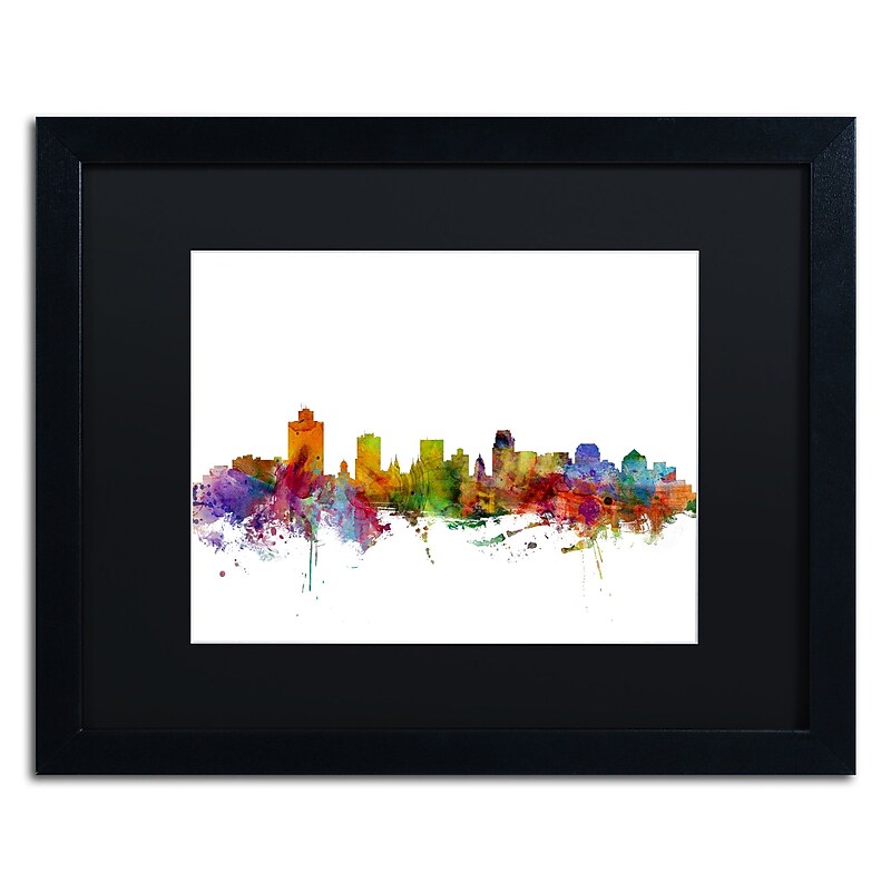 Trademark Fine Art ''salt Lake City Skyline'' by Michael Tompsett 16" x 20"  Black Frame (MT0589-B1620BMF) image 1