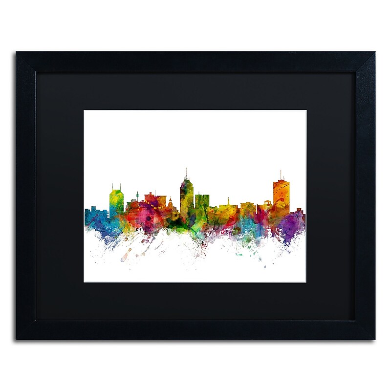 Trademark Fine Art ''Fresno California Skyline'' by Michael Tompsett 16" x 20" Black Frame (MT0591-B1620BMF) image 1