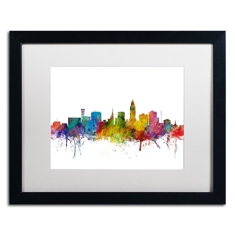 Trademark Fine Art ''Lincoln Nebraska Skyline'' by Michael Tompsett 16" x 20" Black Frame (MT0595-B1620MF) image 1