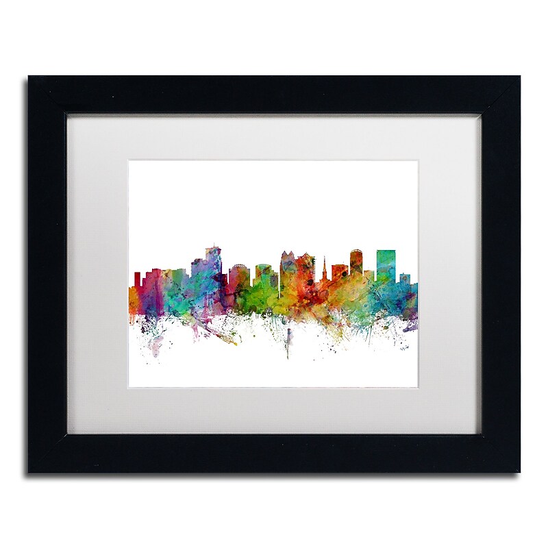 Trademark Fine Art ''Orlando Florida Skyline'' by Michael Tompsett 11" x 14" White Matted Black Frame (MT0596-B1114MF) image 1