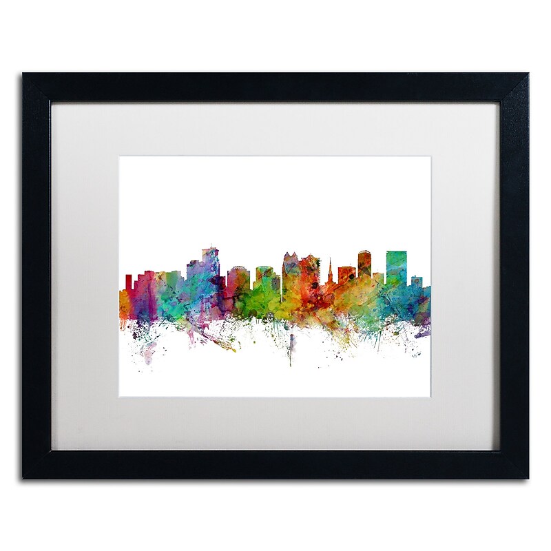 Trademark Fine Art ''Orlando Florida Skyline'' by Michael Tompsett 16" x 20"  Black Frame (MT0596-B1620MF) image 1
