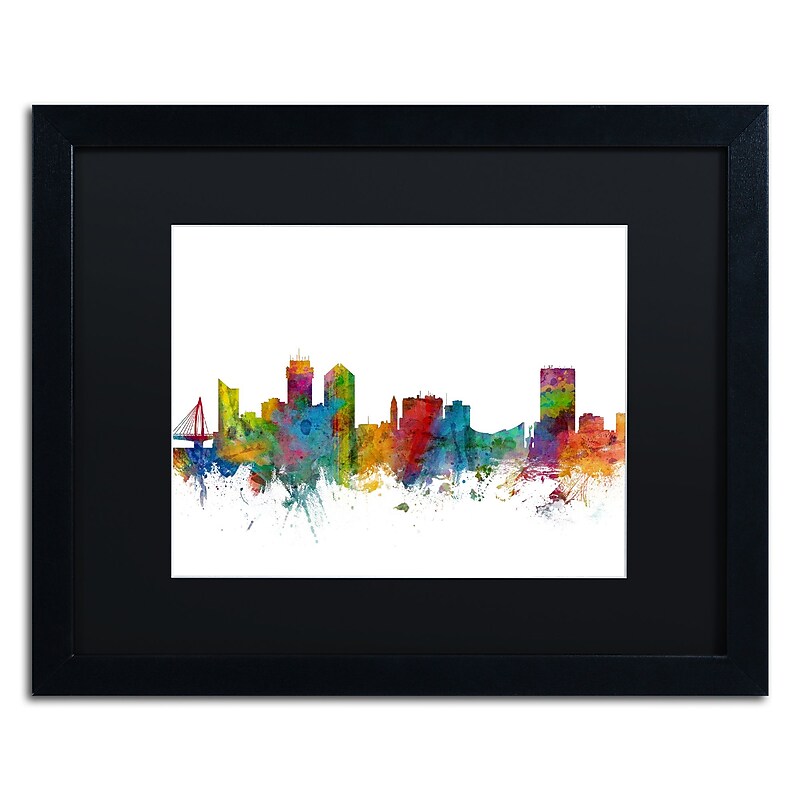 Trademark Fine Art ''Wichita Kansas Skyline'' by Michael Tompsett 16" x 20"  Black Frame (MT0597-B1620BMF) image 1