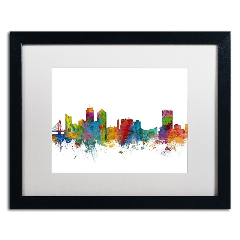 Trademark Fine Art ''Wichita Kansas Skyline'' by Michael Tompsett 16" x 20"  Black Frame (MT0597-B1620MF) image 1