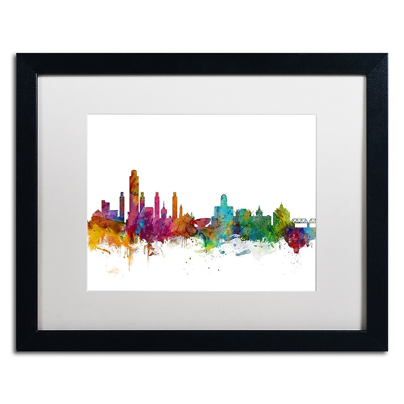 Trademark Fine Art ''Albany New York Skyline'' by Michael Tompsett 16" x 20"  Black Frame (MT0599-B1620MF) image 1
