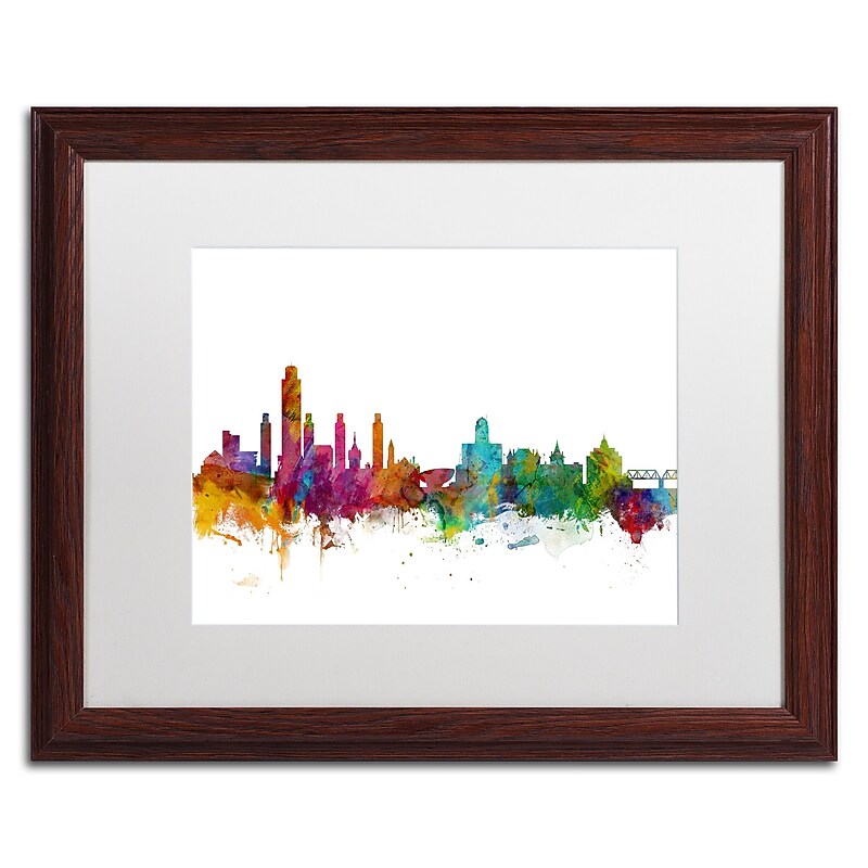 Trademark Fine Art ''Albany New York Skyline'' by Michael Tompsett 16" x 20"  Wood Frame (MT0599-W1620MF) image 1