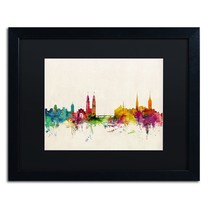 Trademark Fine Art ''Zurich Switzerland Skyline'' by Michael Tompsett 16" x 20"  Black Frame (MT0604-B1620BMF) image 1